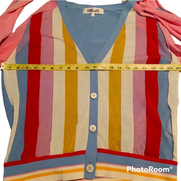 Diane von Furstenberg Colorblock Stripe Cardigan - Picture 14 of 15